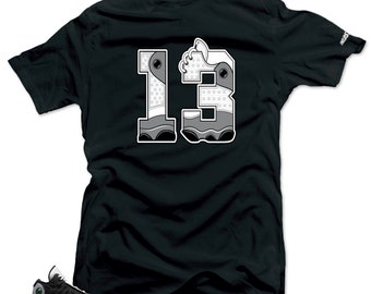 Camisa a juego Jordan 13 Retro Black Flint Snelos 13 Sneaker tee