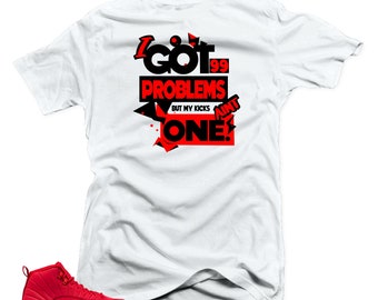 Camisa para combinar Jordan 12 Bulls-99 Problemas Camiseta Blanca