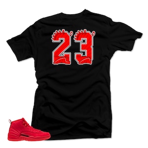 Shirt to Match Jordan 12 Bulls- 23  Black  Tee