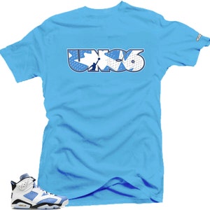 Jordan Retro 6 UNC University Blue Match Shirts-UNC 6  Tees