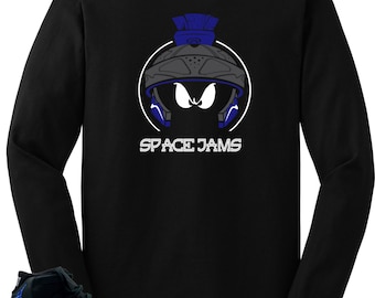 Camiseta para combinar con Air Jordan 11 Space Jam Shoes "Marvin XI" camiseta negra de manga larga
