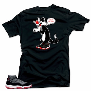 Jordan 11 Bred Snelos Sneaker Match -Tom 23 Black Tee