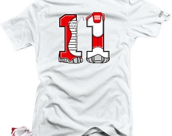 Camiseta a juego Jordan 11 Cherry Varsity Red - SNELOS 11 Air Sneaker Tees