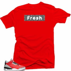 Jordan Retro 3 &quot;Red Cement&quot; All Star 2020 Match Tees - Fresh Red