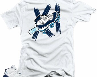 Camisa para combinar con Air Jordan 11 Navy Win como 82 zapatillas. Camiseta Sole Ice White