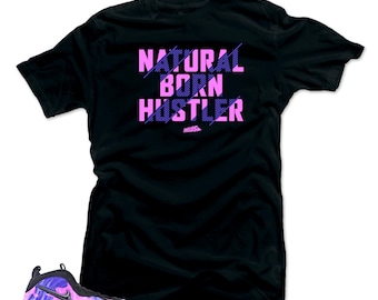 Shirt to Match Foamposite Purple Pro .Hustler Black Tee