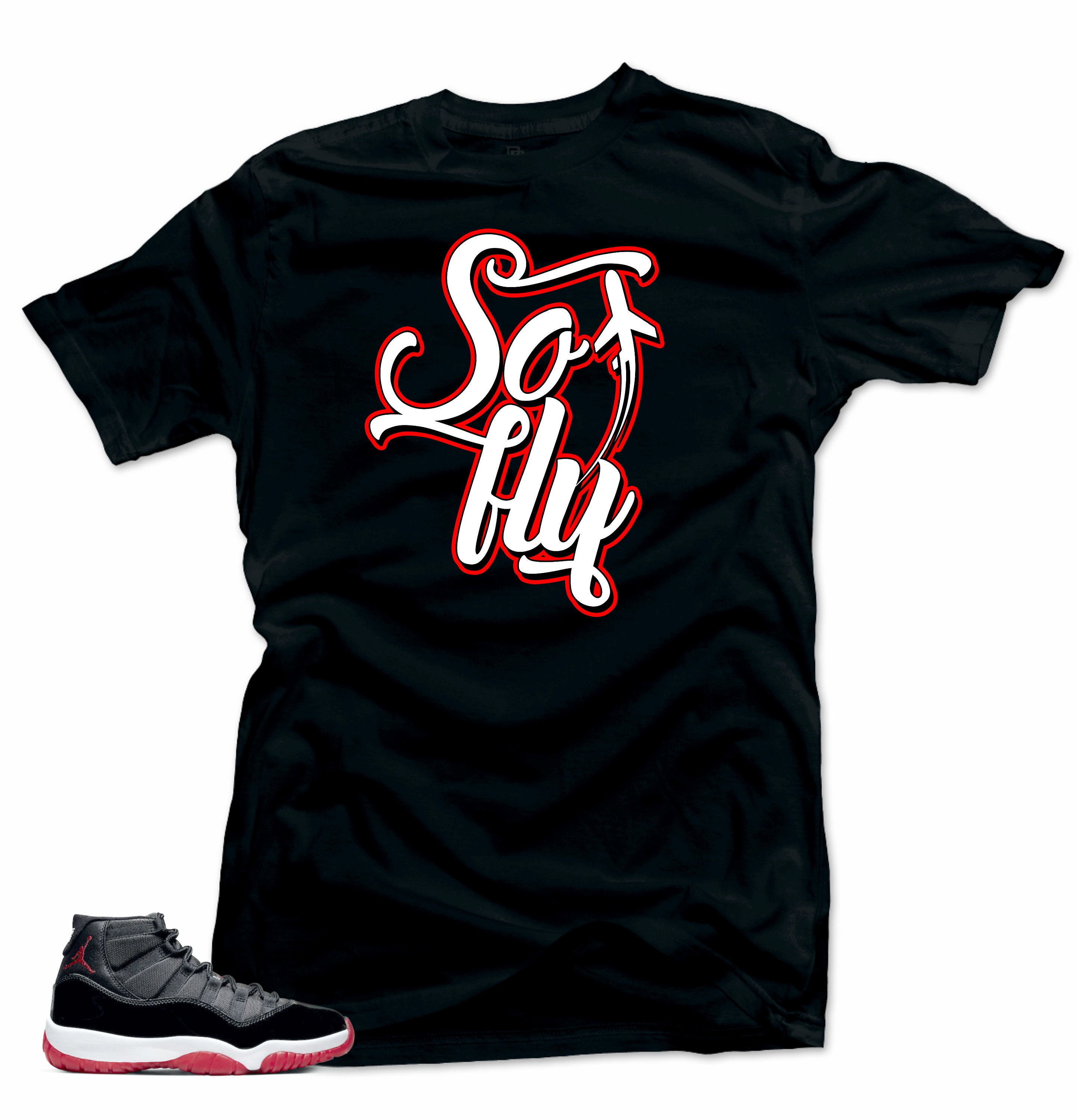 Jordan 11 Bred Shirts Match- so Fly Black Tee - Etsy