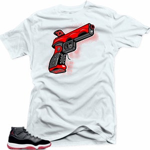 Jordan 11 Bred Snelos Sneaker Match- 9 MM White Tee
