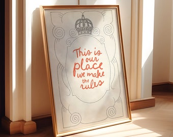 This is our place we make the rules Lover art print download, lover digital Swiftie wall art, Taylor printable poster, lover album art