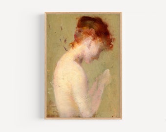 Vintage woman portrait printable | digital download | oil painting, printable art, antique portrait, vintage art, large wall art