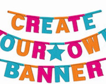 Färgglad DIY-anpassningsbar banner för alla tillfällen