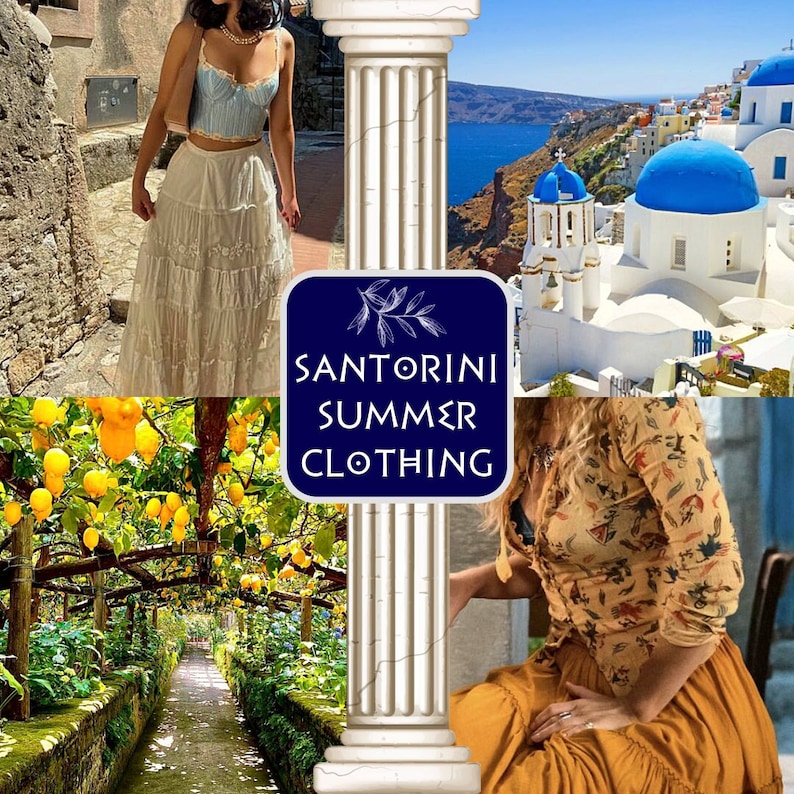 Santorini Summer Curated Clothing Collection // mamma mia mediterranean greek outfit thrift bundle mystery box sustainable gift for her abba image 1