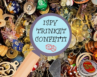 ISPY Trinkets Confetti // crowcore mix trinket miniature dice keys coins goblincore treasure hunting pirate piratecore gift corvid crow