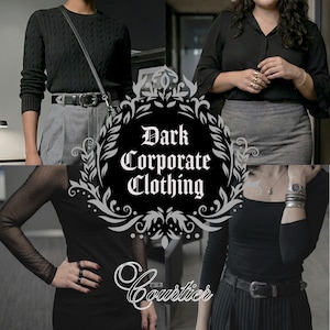 Colección de ropa curada por The Dark Corporate // Conjunto de ropa vintage estilo caja misteriosa regalo de segunda mano gótico oscuro negro oficina elegante