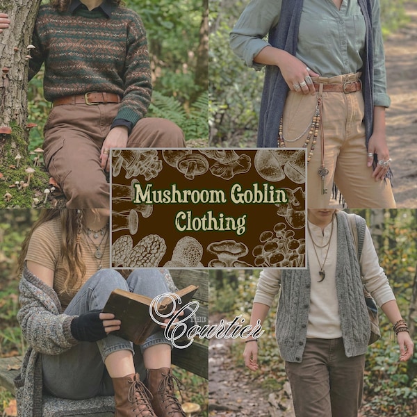The Mushroom Goblin Curated Clothing Collection // goblincore corvidcore vintage thrifted mystery box bundle outfit nature gift her mushroom