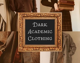 The Dark Academic Curated Clothing Collection // academia romantic vintage thrifted mystery bundle box outfit aesthetic gift her mysterious