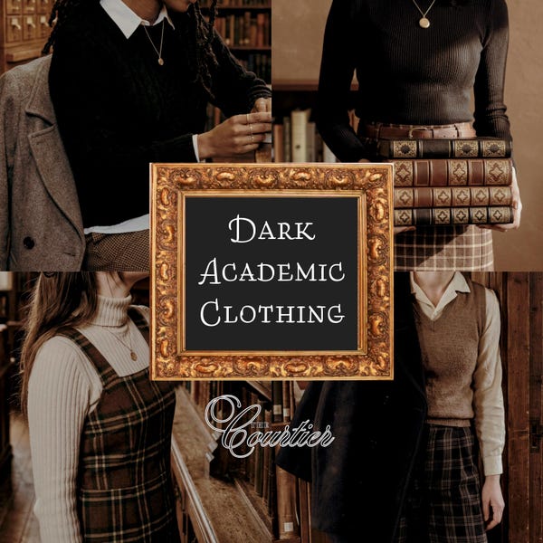The Dark Academic Curated Clothing Collection // academia romantic vintage thrifted mystery bundle box outfit aesthetic gift her mysterious
