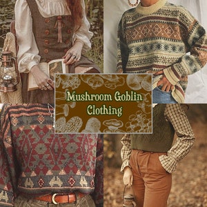 The Mushroom Goblin Curated Clothing Collection // goblincore corvidcore vintage thrifted mystery box bundle outfit nature gift her mushroom