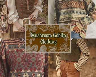 The Mushroom Goblin Curated Clothing Collection // goblincore corvidcore vintage thrifted mystery box bundle outfit nature gift her mushroom