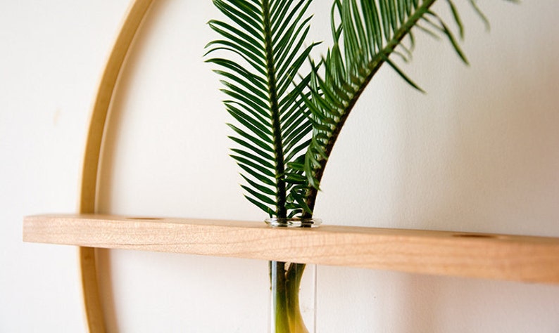 Bamboo/Wood wall hanging propagation vase image 6