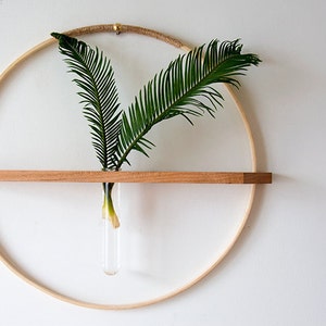 Bamboo/Wood wall hanging propagation vase image 5