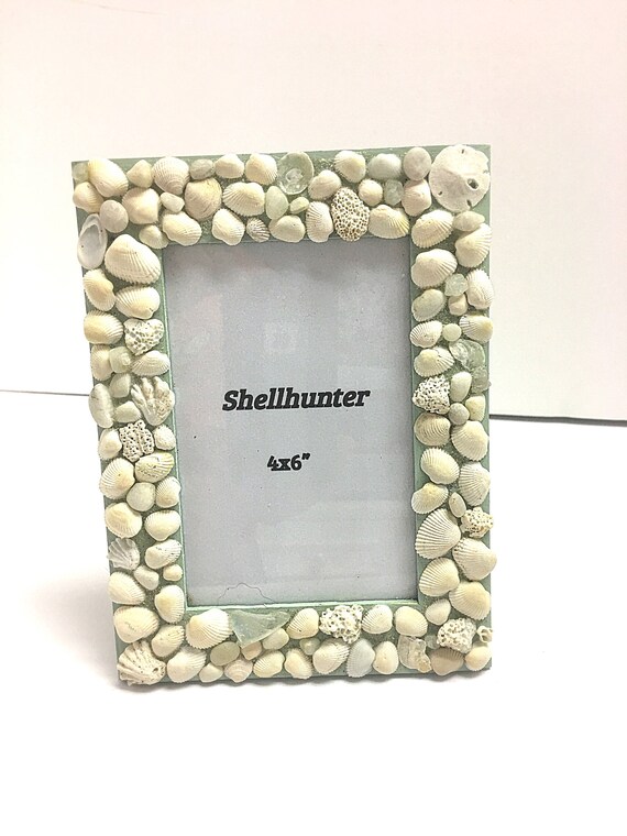 Seashell Picture Frame Green Decor Green Bedroom Decor Seashell Picture Frame Picture Frames Seashell Decor Wedding Gifts