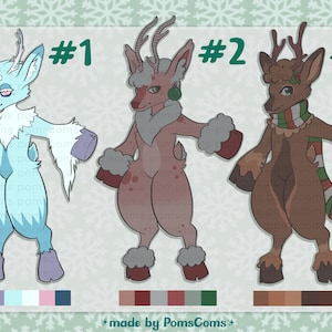 Winter Wonderland | 3 Deer Fursona Adopts