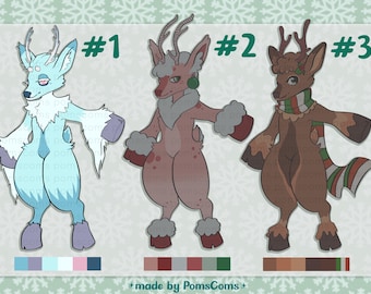 Winter Wonderland | 3 Deer Fursona Adopts