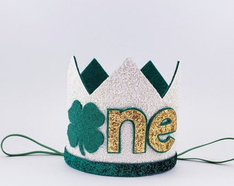 shamrock birthday crown, st patricks day birthday, our little shamrock, march birthday party, lucky one birthday, shamrock 1st birthday