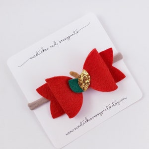 apple bow, apple headband, back to school headband, back to school bow, apple bow headband, red apple bow, apple bow hair clip, apple birthd