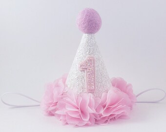 1st birthday hat, first birthday hat, pink and white birthday, 1st birthday girl, 1st birthday outfit, 1st birthday, 1st birthday decoration