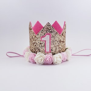 birthday crown, first birthday crown,one crown, one birthday crown, smash cake crown, 1st birthday crown, girl birthday crown, pink and gold