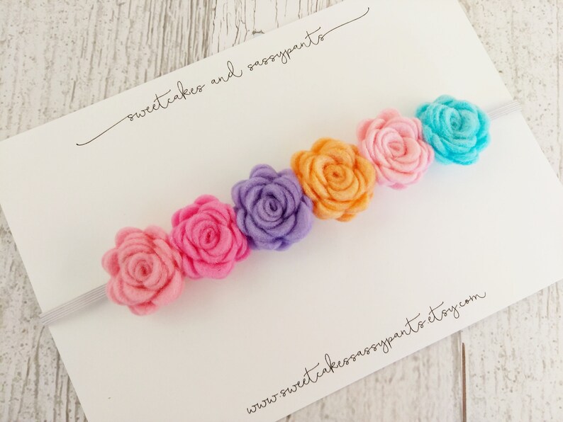 flower headband felt flower headband felt flower headband pastel rainbow felt flower crown felt flower crown rainbow baby headband