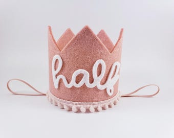 1/2 birthday, half birthday outfit, blush pink 1/2 birthday, 1/2 birthday, halfway to one, girl 1/2 birthday outfit, 1/2 birthday hat, half