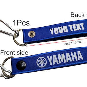 1 Pcs. Yamaha key chain custom text name text Your Text motorcycle biker racing tag  key ring  key holder tag bag size 2.5 cm x 15 cm