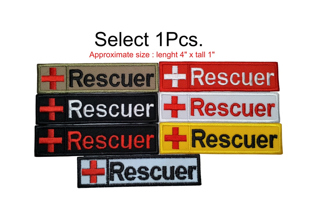 1 Pcs. Red Cross Rescuer Patch Firs Aid Paramedic EMS EMT Medic Rescue ...