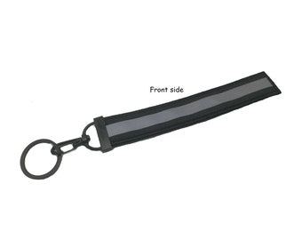 Llavero reflectante negro para motociclista, seguridad de carreras, llavero con etiqueta de color negro reflectante, 2,5X15 CM