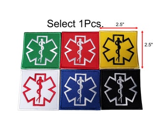 1Pcs. EMT EMS patch paramedic medic Rescue emergency nurse ambulance embroidered sew on or hook backing for attachment size 2.5" x 2.5"