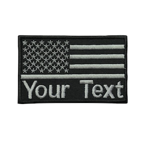 Custom name Text name tape USA United state flag patch hook backing for attachment or sew on size 9 cm X 5.5 cm