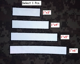 Reflective patch EMS EMT Rescue patch Fire Fighter patch name tape name tag D.I.Y. biker style embroidered patch 1"x3", 1"x4",1"x5", 1"x6"