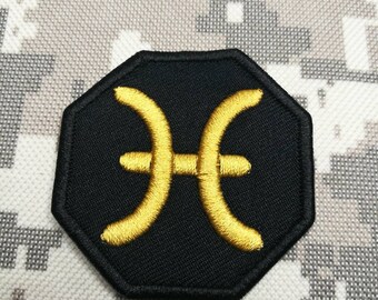 Zodiac  Pisces patch D.I.Y. Patch Decorate patch  sew on or hook backing attachment  patch size 5 cm