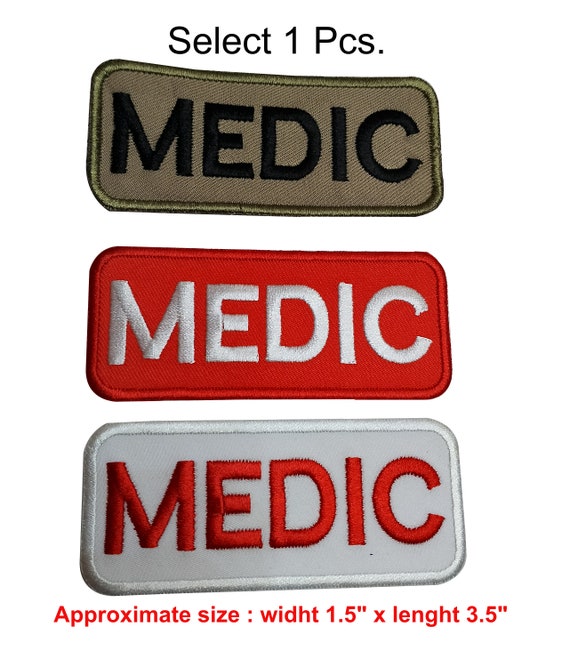 1 Pcs. MEDIC Patch EMS EMT Paramedic Medic, White Line Patch