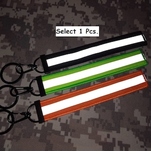 Reflective key chain Gray, Green, Black, Orange color Motorcycle Biker Racing Security  Safety Reflective color Tag Key chain 2.5 CM X 15 CM