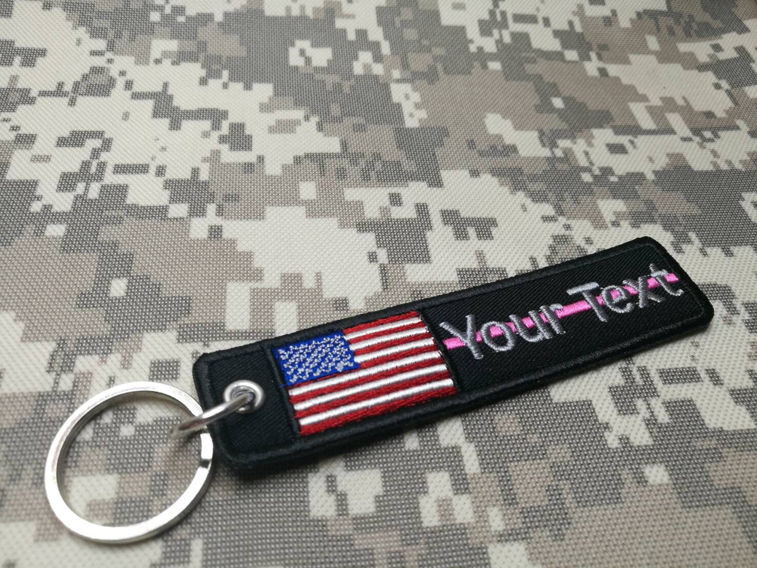 Custom Text Key Chain 1 Pcs. Thin Line key chain Custom name text Your Text key | Etsy
