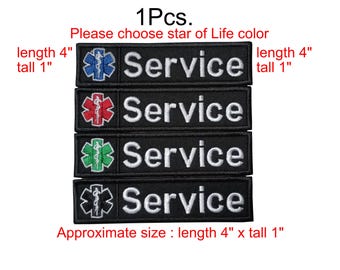 1Pcs.Star Of Life Service patch medical medic paramedic rescue emergency ambulance EMR EMS EMT sew on hook backing for attachment size4"x1"