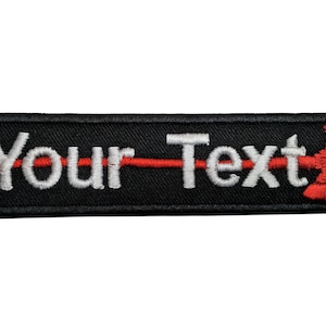 Fire Fighter patch Custom name Text Right Ax thin red line Firefighter name tape hook backing or sew on size 3"x1", 4"X1", 5"x1", 6"x1"