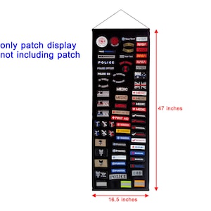 Patch Display Moral Patch Holder Board Display Wall Door Hanging Display Frame patch décorer patch Frame patch collection taille 16,5 "X 47"