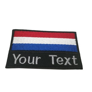 Netherlands Flag patch Custom name Text Your text patch Netherlands flag patch with hook backing attachment or sew on size 5.5 cm x 9 cm