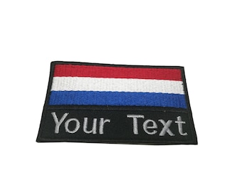 Parche de la bandera de los Países Bajos Nombre personalizado Texto Su parche de texto Parche de la bandera de los Países Bajos con accesorio de gancho o coser en tamaño 5,5 cm x 9 cm