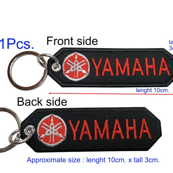 1Pcs. Yamaha Embroidered Key Chain Embroidery both side Biker Motorcycle key ring Yamaha Racing key tag bag holder size 10cm. x 3cm.